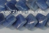 CAG4397 15.5 inches 14*14mm diamond dyed blue lace agate beads