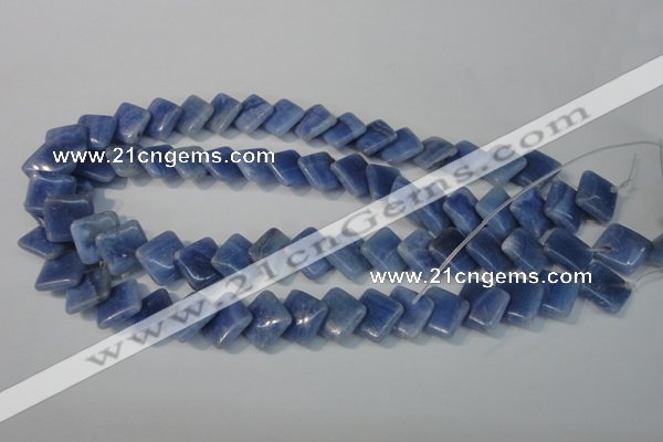 CAG4397 15.5 inches 14*14mm diamond dyed blue lace agate beads