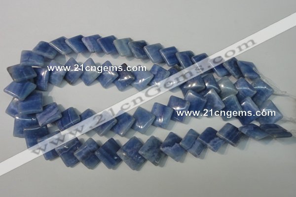 CAG4398 15.5 inches 18*18mm diamond dyed blue lace agate beads