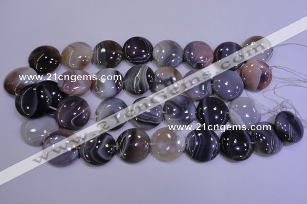 CAG4448 15.5 inches 25mm flat round botswana agate beads wholesale