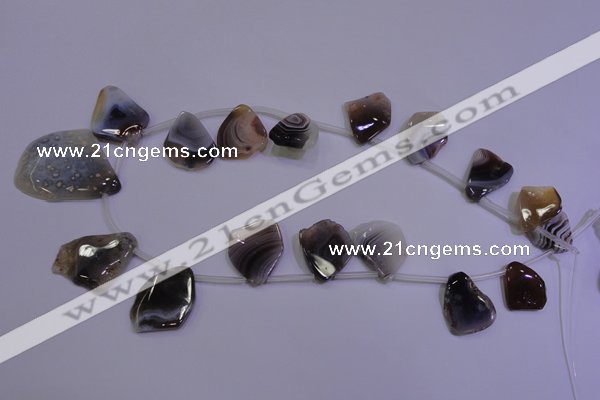 CAG4468 Top-drilled 15*20mm – 28*38mm freeform botswana agate beads