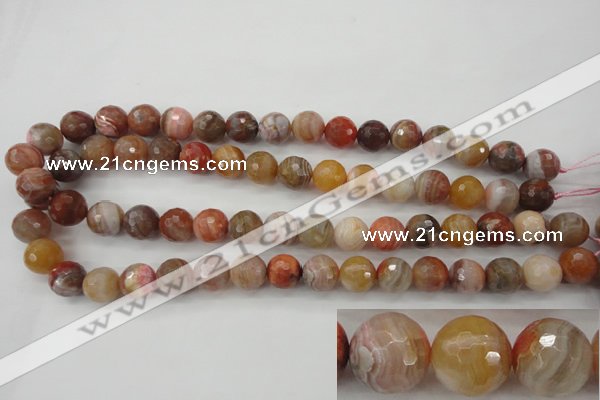 CAG4474 15.5 inches 12mm faceted round pink botswana agate beads