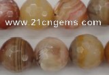 CAG4475 15.5 inches 14mm faceted round pink botswana agate beads