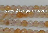 CAG4480 15.5 inches 4mm faceted round fire crackle agate beads