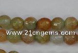 CAG4481 15.5 inches 6mm faceted round fire crackle agate beads