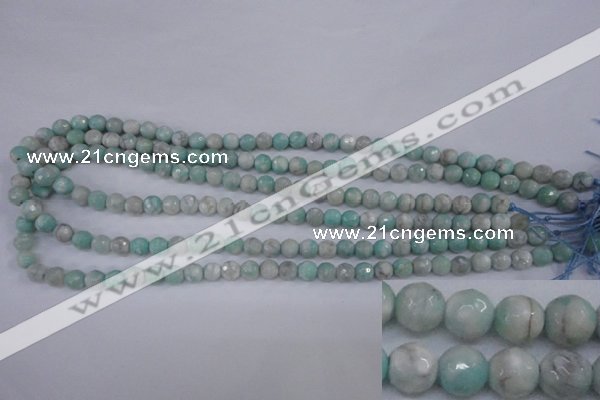 CAG4484 15.5 inches 6mm faceted round agate beads wholesale