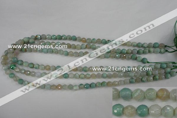 CAG4486 15.5 inches 6mm faceted round agate beads wholesale