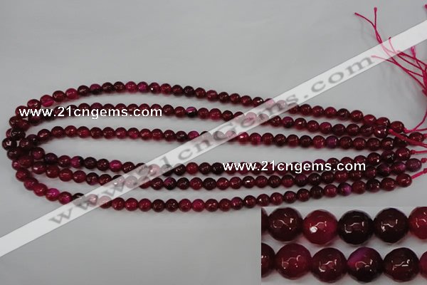 CAG4489 15.5 inches 6mm faceted round agate beads wholesale