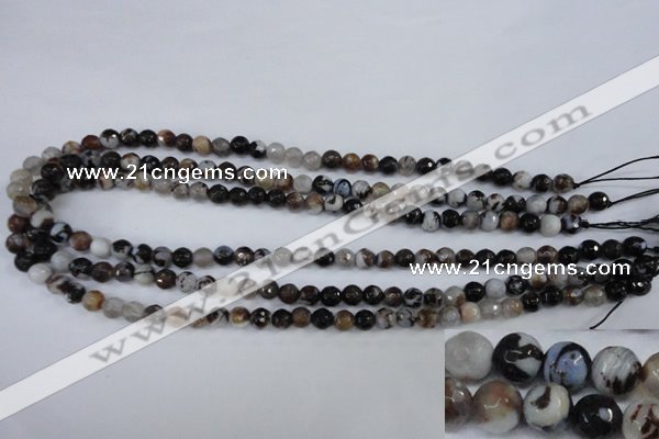 CAG4490 15.5 inches 6mm faceted round agate beads wholesale