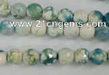 CAG4492 15.5 inches 8mm faceted round fire crackle agate beads