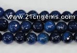 CAG4494 15.5 inches 8mm faceted round fire crackle agate beads