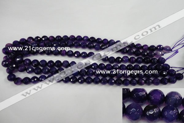 CAG4495 15.5 inches 8mm faceted round fire crackle agate beads