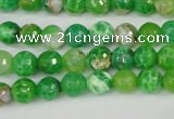 CAG4496 15.5 inches 8mm faceted round fire crackle agate beads