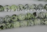 CAG4497 15.5 inches 8mm faceted round fire crackle agate beads