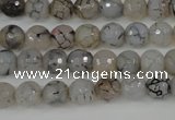 CAG4498 15.5 inches 8mm faceted round fire crackle agate beads