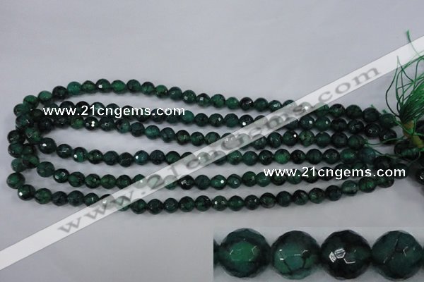 CAG4499 15.5 inches 8mm faceted round fire crackle agate beads