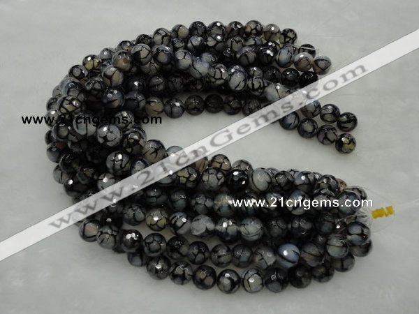 CAG450 15.5 inches 10mm faceted round agate beads Wholesale