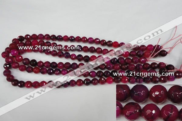 CAG4503 15.5 inches 8mm faceted round fire crackle agate beads