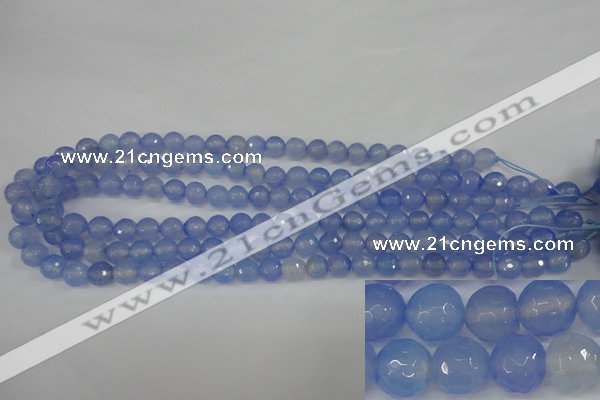 CAG4505 15.5 inches 8mm faceted round agate beads wholesale