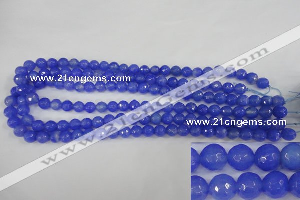 CAG4506 15.5 inches 8mm faceted round agate beads wholesale