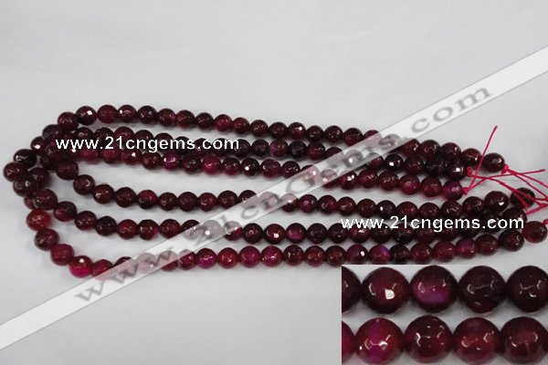 CAG4508 15.5 inches 8mm faceted round agate beads wholesale