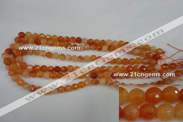 CAG4509 15.5 inches 8mm faceted round agate beads wholesale