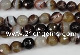 CAG4510 15.5 inches 8mm faceted round agate beads wholesale