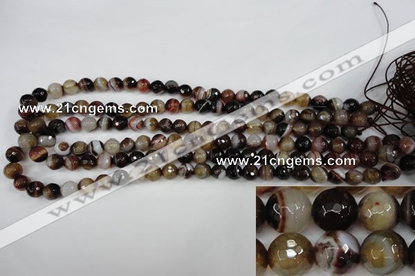 CAG4510 15.5 inches 8mm faceted round agate beads wholesale