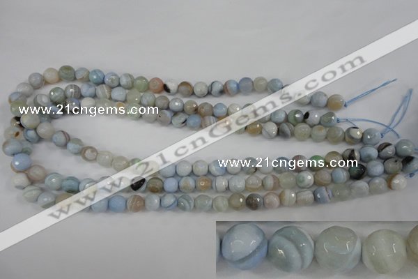 CAG4512 15.5 inches 8mm faceted round agate beads wholesale