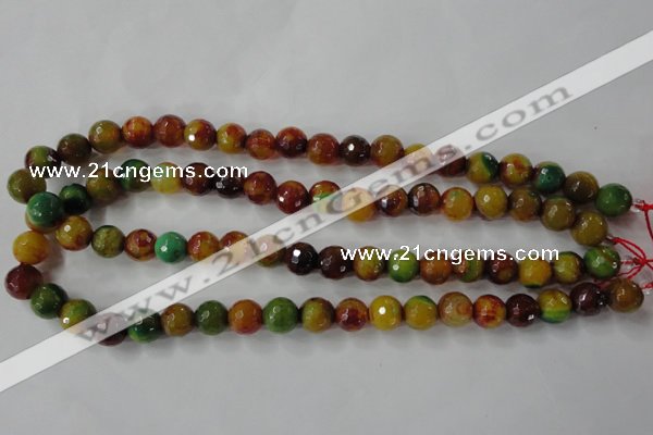 CAG4520 15.5 inches 10mm faceted round fire crackle agate beads