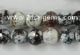 CAG4522 15.5 inches 10mm faceted round fire crackle agate beads