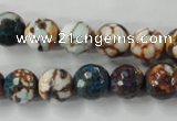 CAG4524 15.5 inches 10mm faceted round fire crackle agate beads