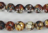 CAG4525 15.5 inches 10mm faceted round fire crackle agate beads