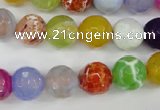 CAG4530 15.5 inches 10mm faceted round fire crackle agate beads