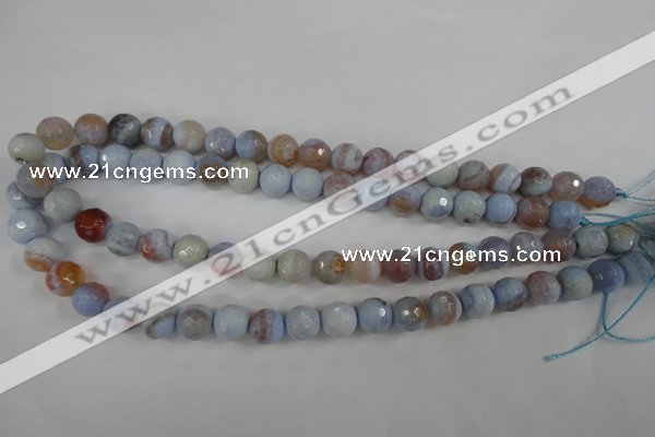 CAG4533 15.5 inches 10mm faceted round agate beads wholesale