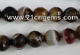 CAG4535 15.5 inches 10mm faceted round agate beads wholesale