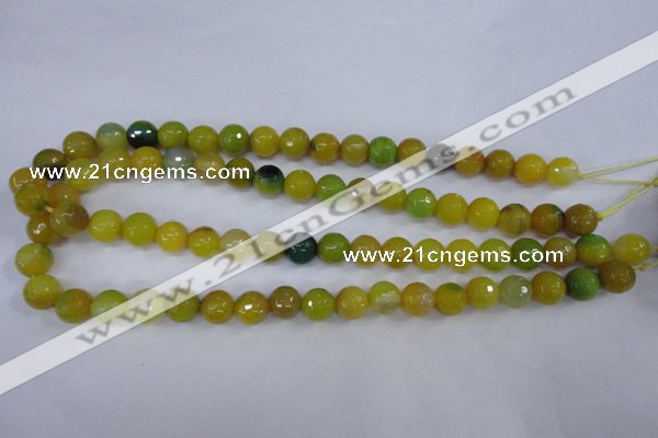 CAG4536 15.5 inches 10mm faceted round agate beads wholesale