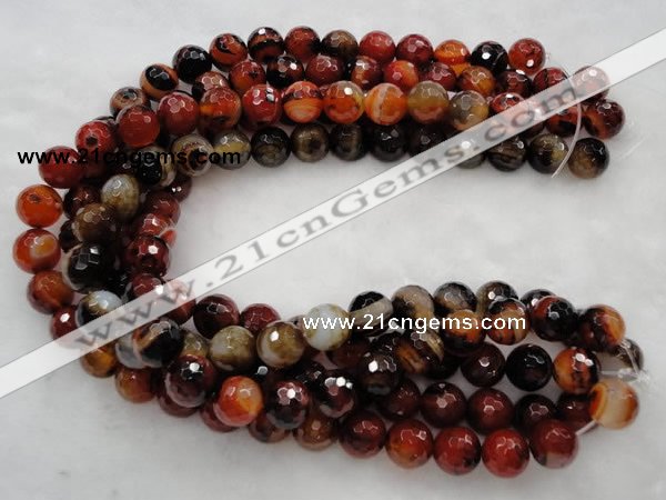 CAG454 15.5 inches 14mm faceted round agate gemstone beads Wholesale