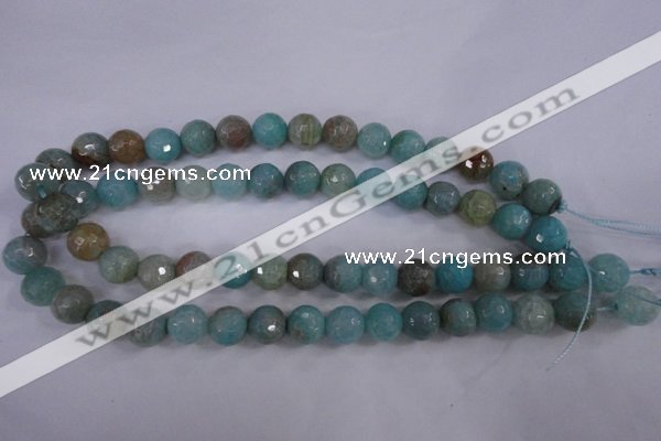 CAG4544 15.5 inches 12mm faceted round fire crackle agate beads