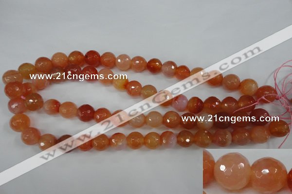 CAG4551 15.5 inches 12mm faceted round agate beads wholesale