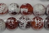 CAG4560 15.5 inches 14mm faceted round fire crackle agate beads