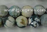 CAG4562 15.5 inches 14mm faceted round fire crackle agate beads