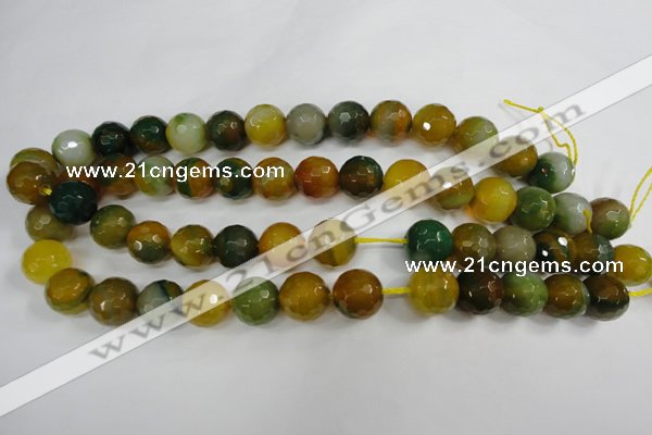 CAG4566 15.5 inches 14mm faceted round agate beads wholesale