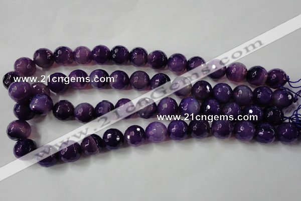 CAG4567 15.5 inches 14mm faceted round agate beads wholesale