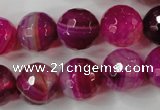 CAG4568 15.5 inches 14mm faceted round agate beads wholesale