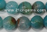 CAG4571 15.5 inches 16mm faceted round fire crackle agate beads