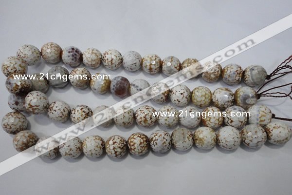 CAG4573 15.5 inches 16mm faceted round fire crackle agate beads