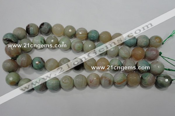 CAG4579 15.5 inches 16mm faceted round fire crackle agate beads