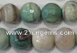 CAG4580 15.5 inches 16mm faceted round fire crackle agate beads