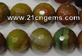 CAG4582 15.5 inches 16mm faceted round fire crackle agate beads